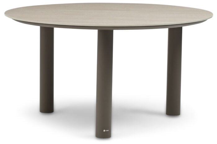 Coco Trino dining tuintafel 140 cm – Taupe-naturel-bruin