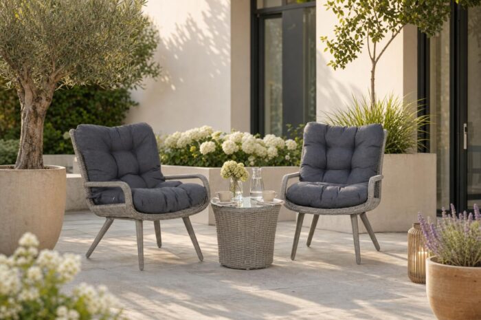 Garden Collections Dover bistroset – Grijs-antraciet