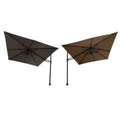 Warentuin Collection Outlet K: Borek Barletta vrijhangende zweefparasol grijs OF taupe 3×3 meter