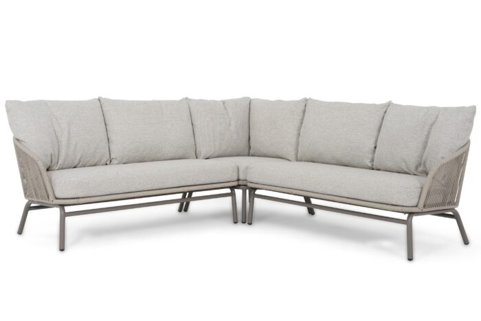 Coco Livo hoek loungeset 3-delig – Taupe-naturel-bruin