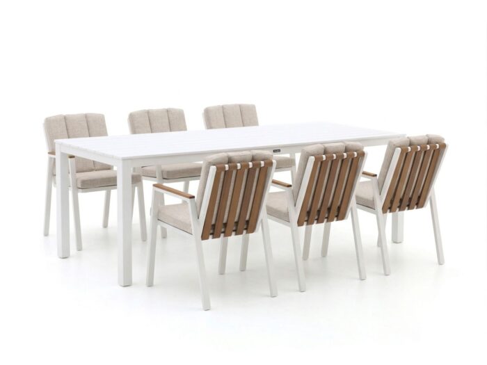 Bellagio tuinmeubelen Bellagio Bertinoro/Menzano 220cm dining tuinset 7-delig stapelbaar Laagste prijsgarantie! – Wit
