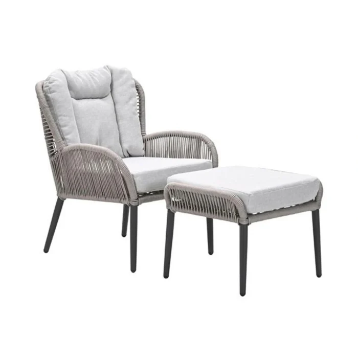Garden impressions Andorra Fauteuil Voetenbank Valley Sand - beige;grijs