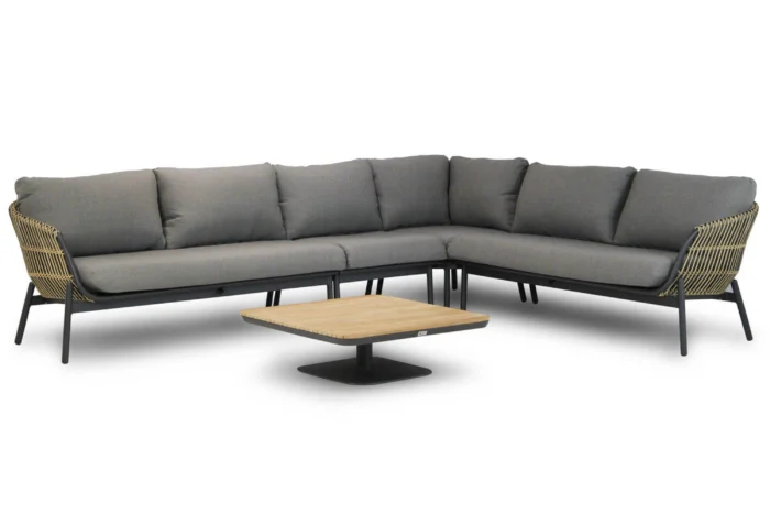 Coco Nathan/Ralph 90 cm hoek loungeset 5-delig - Taupe-naturel-bruin