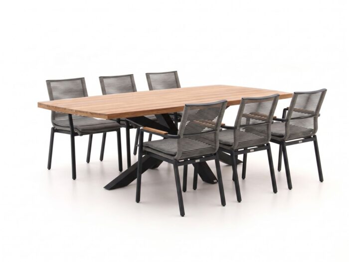 Bellagio tuinmeubelen Marudo/Induno Deens Ovaal 240cm dining tuinset 7-delig stapelbaar