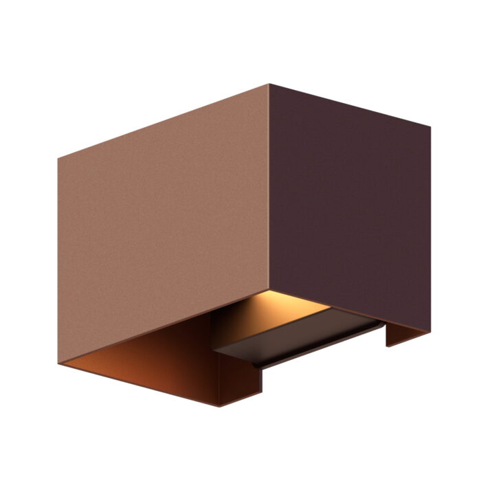 Calex Outdoor wall light rectangle rust – bruin
