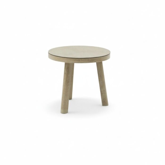 BUITEN living Beau koffietafel | aluminium + keramiek | Natural | 50cm rond