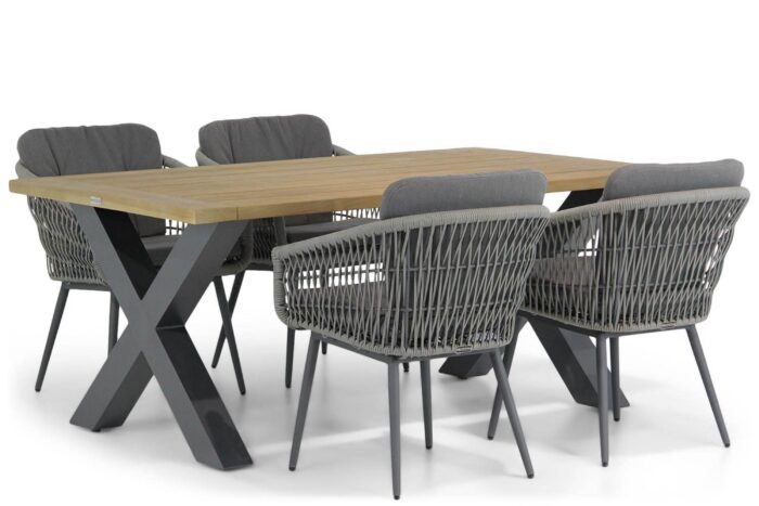 Lifestyle Garden Furniture Western/Cardiff 180 cm dining tuinset 5-delig – Grijs-antraciet