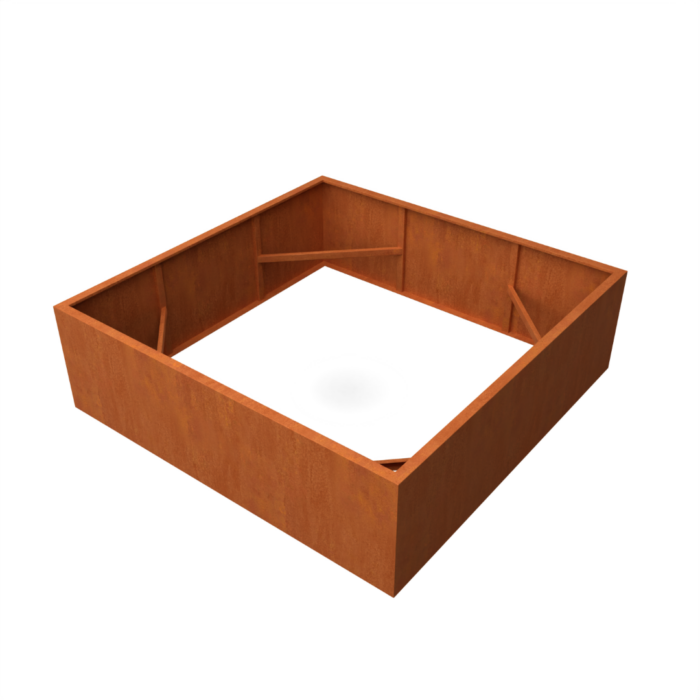 Geroba Artesa Rechthoekige plantenbak cortenstaal L200 x B200 x H60 cm – bruin