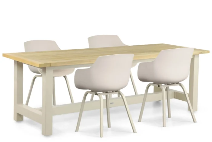 Lifestyle Garden Furniture Salina/San Francisco 200 cm dining tuinset 5-delig - Taupe-naturel-bruin