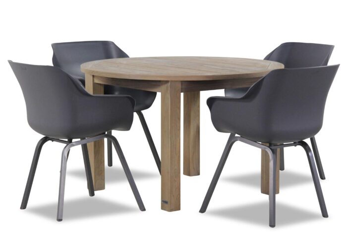 Hartman Sophie element/Brighton rond 120 cm dining tuinset 5-delig – Grijs-antraciet