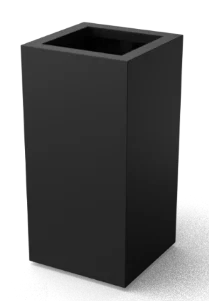 Geroba Artus rechthoekige Aluminium plantenbakken 400 x 400 x 1000 mm - zwart