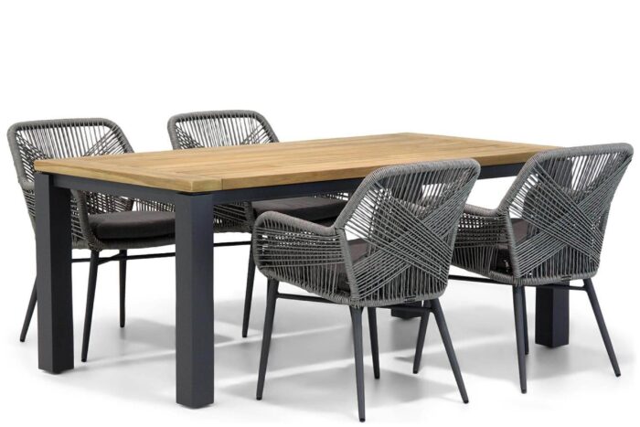 Lifestyle Garden Furniture Advance/Veneto 180 cm dining tuinset 5-delig – Grijs-antraciet