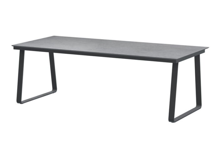 4so Konos Tafelframe Antracite met HPL Light Grey tafelblad 220 x 95 cm – grijs