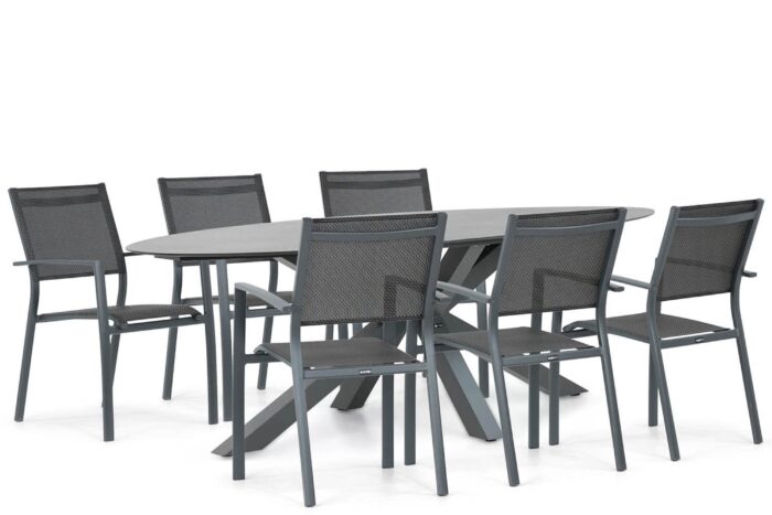 Lifestyle Garden Furniture Sella/Ellisse 240 cm dining tuinset 7-delig – Grijs-antraciet