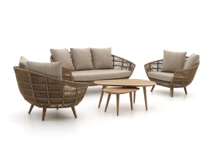 Intenso Furniture Intenso Stila/ROUGH-K stoel-bank loungeset 5-delig Laagste prijsgarantie! – Bruin