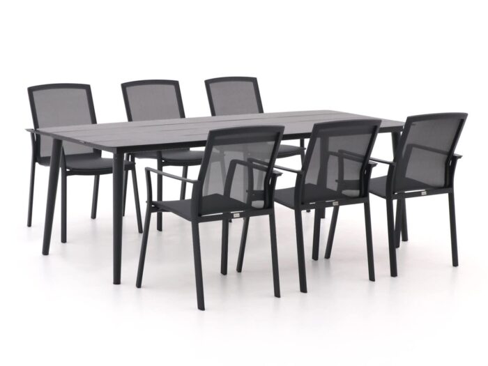 Bellagio tuinmeubelen Bellagio Dranera/Sora 220cm dining tuinset 7-delig stapelbaar Laagste prijsgarantie! – Grijs