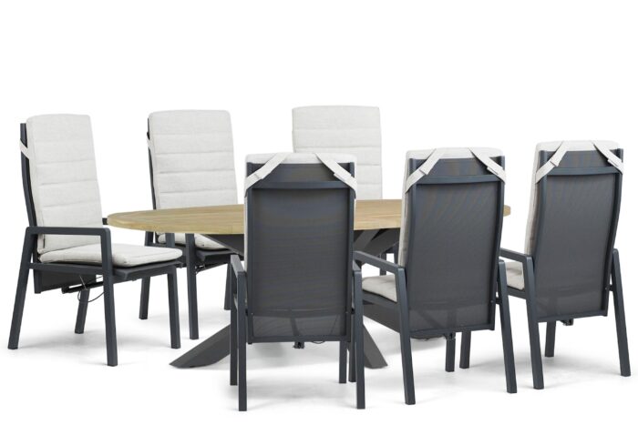 Lifestyle Garden Furniture Vivaro/Brookline 240×120 cm dining tuinset 7-delig – Grijs-antraciet