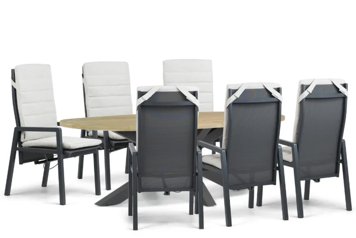Lifestyle Garden Furniture Vivaro/Brookline 240x120 cm dining tuinset 7-delig - Grijs-antraciet