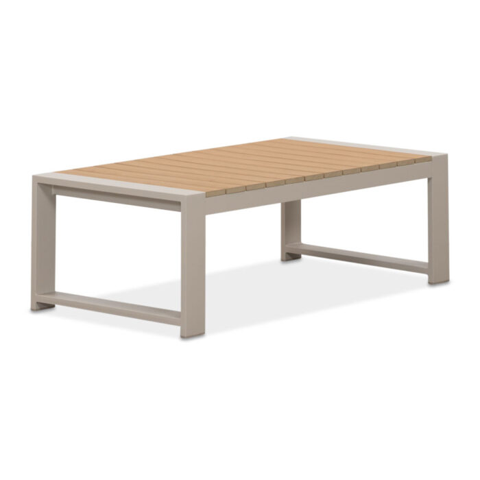 LUX outdoor living Seattle loungetafel | aluminium + polywood | Natural Wood/beige | 117x60cm