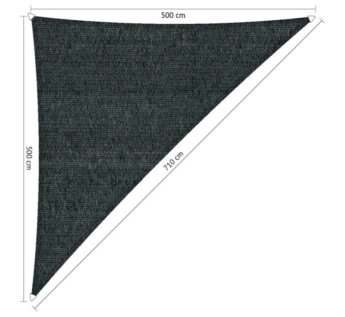 Shadow comfort Driehoek 90 schaduwdoek 5,00×5,00×7,10 m Mystic grey – grijs