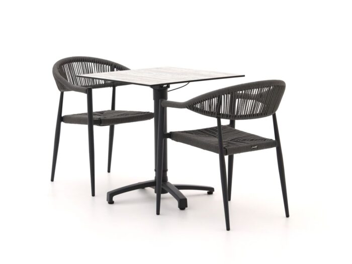 Manifesto Furniture Belpasso/Canzo 70cm dining tuinset 3-delig verstelbaar – Zwart
