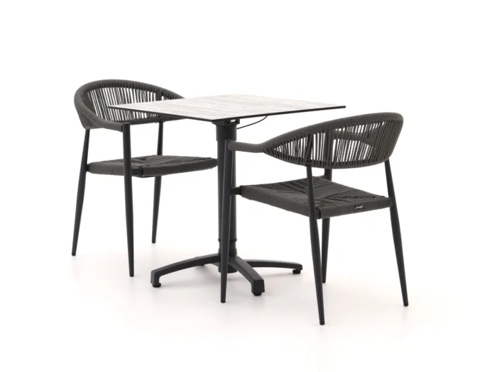 Manifesto Furniture Belpasso/Canzo 70cm dining tuinset 3-delig verstelbaar - Zwart