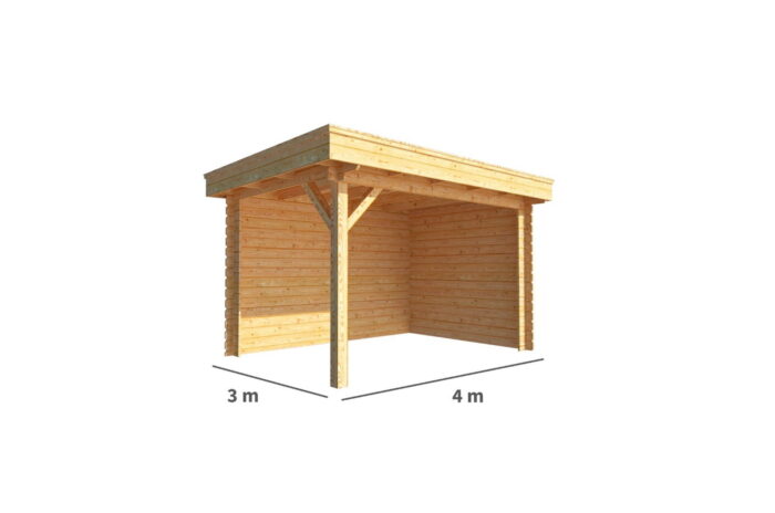 Warentuin collection Overkapping Lisa-Ziva 400 cm bij 300 cm diep plat dak – bruin
