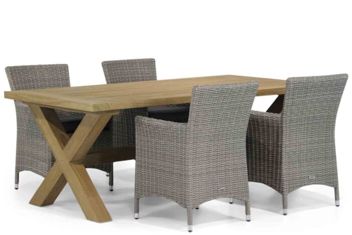 Garden Collections Dublin/Oregon 200 cm dining tuinset 5-delig – Grijs-antraciet