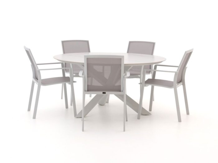 Bellagio tuinmeubelen Bellagio Dranera/Lodola ø 150cm dining tuinset 6-delig stapelbaar Laagste prijsgarantie! – Wit