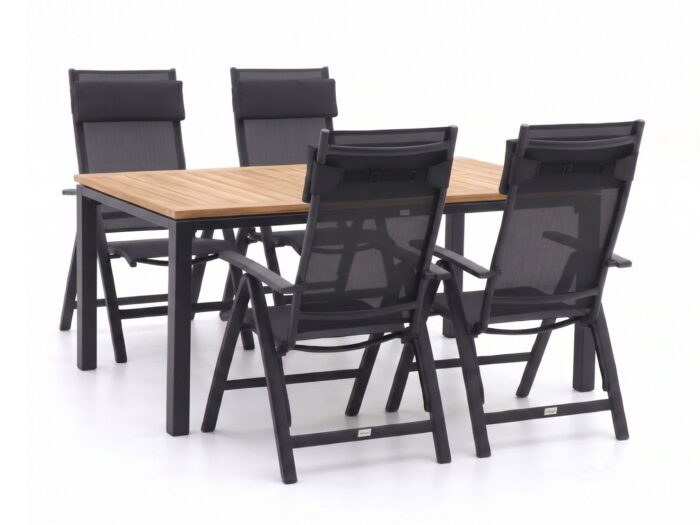 Bellagio tuinmeubelen Avenza/Linosa 180cm dining tuinset 5-delig verstelbaar