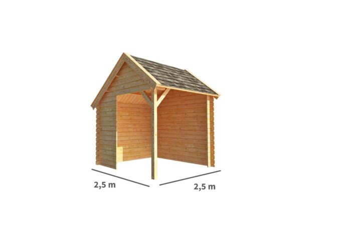 Warentuin collection Overkapping Michelle-Lea 250 cm bij 250 cm diep kapschuurdak – bruin