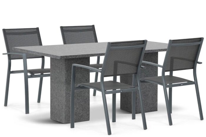 Lifestyle Garden Furniture Sella/Graniet 180 cm dining tuinset 5-delig – Grijs-antraciet
