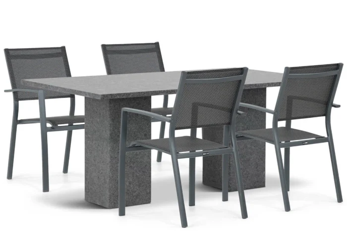Lifestyle Garden Furniture Sella/Graniet 180 cm dining tuinset 5-delig - Grijs-antraciet