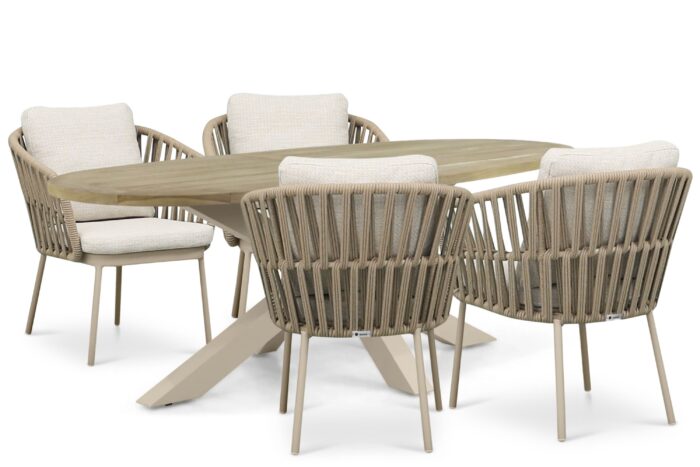 Coco Elara/Brookline 200×110 cm dining tuinset 5-delig – Zand/Beige