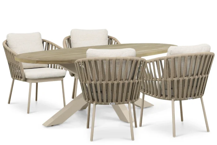 Coco Elara/Brookline 200x110 cm dining tuinset 5-delig - Zand/Beige