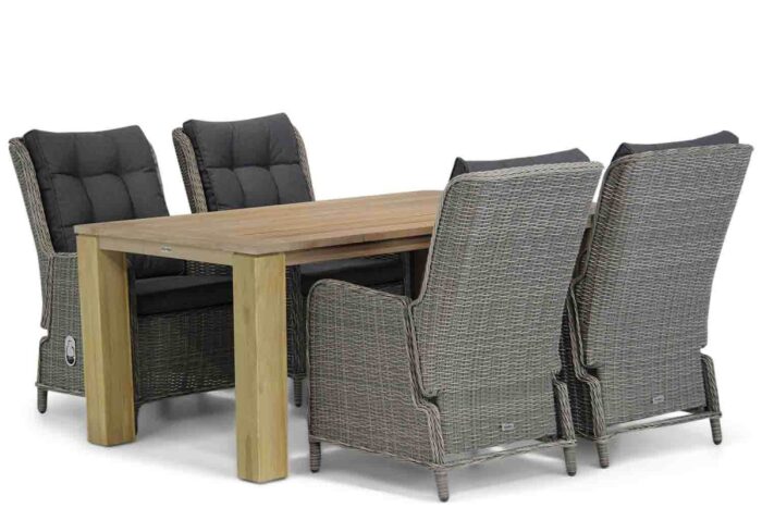 Garden Collections Kingston/Brighton 200 cm dining tuinset 5-delig – Grijs-antraciet