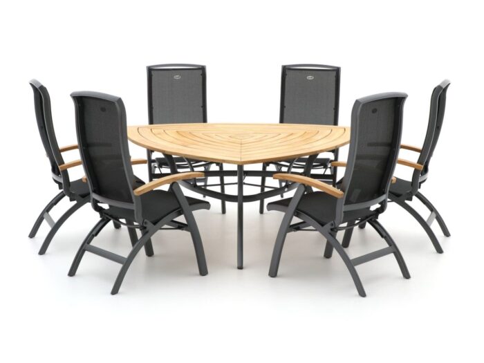 Hartman tuinmeubelen Da Vinci/Triangular 170cm dining tuinset 7-delig verstelbaar – Bruin