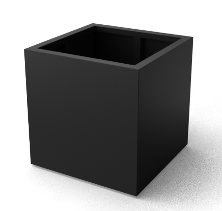 Geroba Quadrus vierkante Aluminium plantenbakken 800 x 800 x 800 mm – zwart