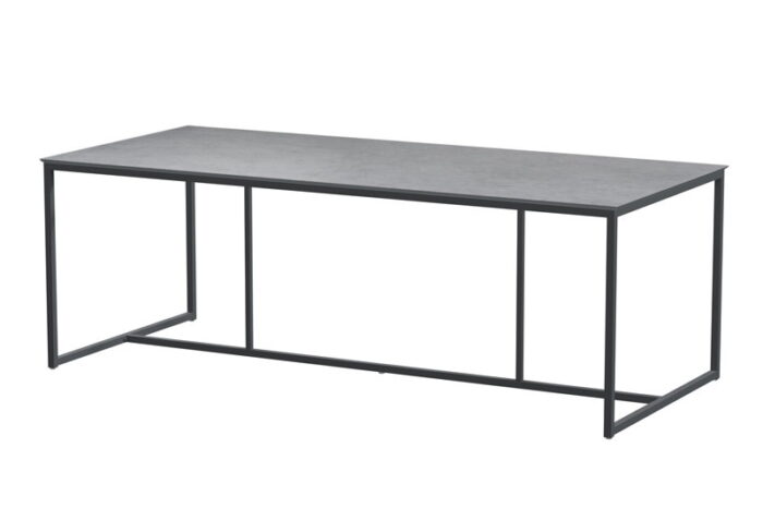 4so Quatro Tafelframe Antracite met HPL Light Grey tafelblad 220 x 95 cm – grijs