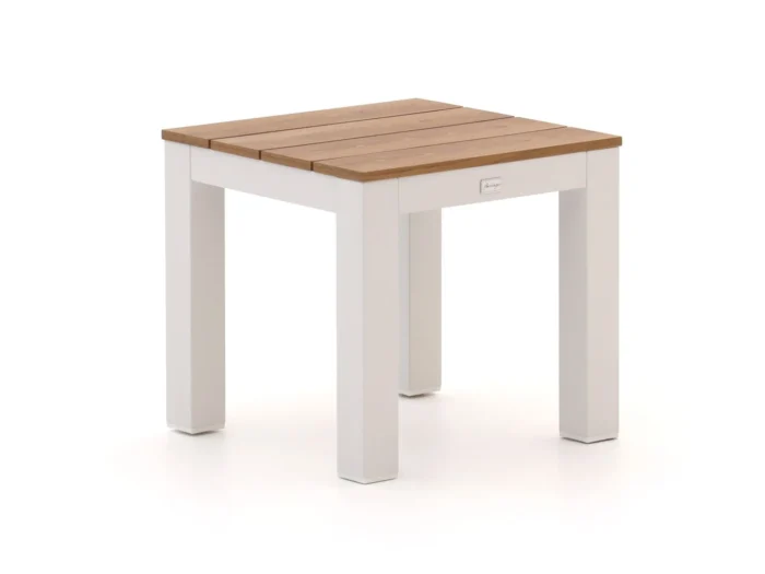 Bellagio tuinmeubelen Fidenza bijzet tuintafel 46x46x42cm - Wit