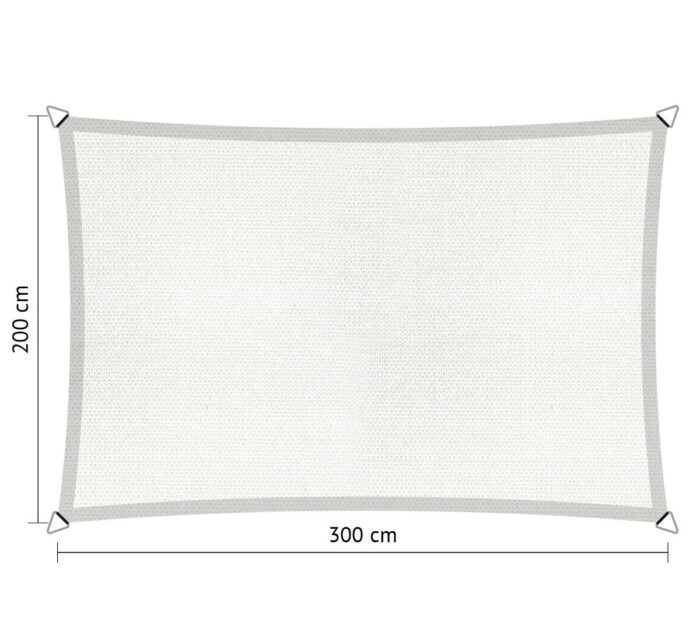 Shadow comfort Rechthoek schaduwdoek 2,00×3,00 m Mystic white – wit