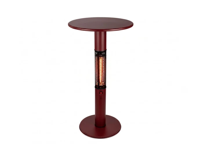 Monti HeatLine + 15% kassakorting | Vibe bartafel met terrasverwarmer 1500W ø60cm (h: 110cm) - Rood