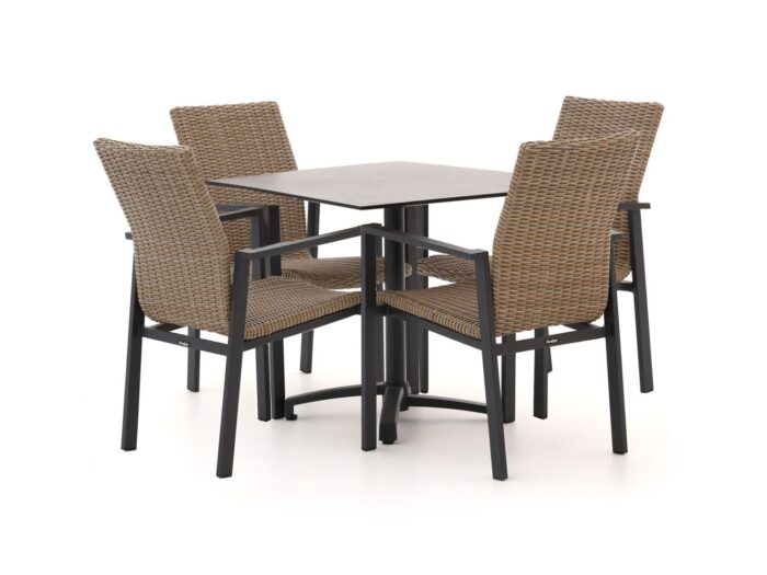Manifesto Furniture Manifesto Villongo/Canzo 80cm dining tuinset 5-delig stapelbaar inklapbaar Laagste prijsgarantie! – Taupe