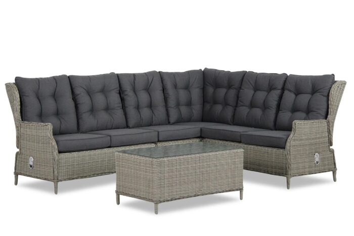 Garden Collections New Castle hoek loungeset 5-delig – Grijs-antraciet