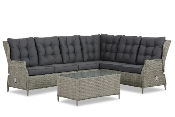 Garden Collections New Castle hoek loungeset 5-delig - Grijs-antraciet