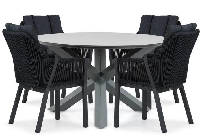 Lifestyle Garden Furniture Verona/Orino 130 cm dining tuinset 5-delig – Grijs-antraciet