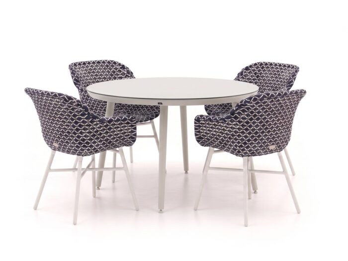 Hartman tuinmeubelen Hartman Delphine/Sophie Studio ø128cm dining tuinset 5-delig Laagste prijsgarantie! – Wit