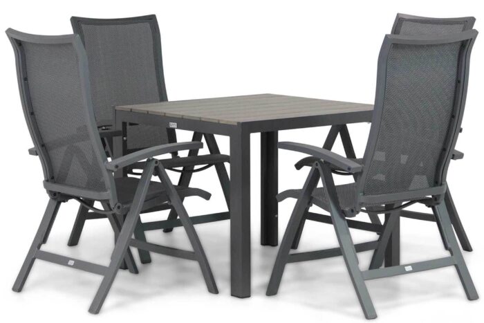 Presto Lucardo/Young 92 cm dining tuinset 5-delig – Grijs-antraciet