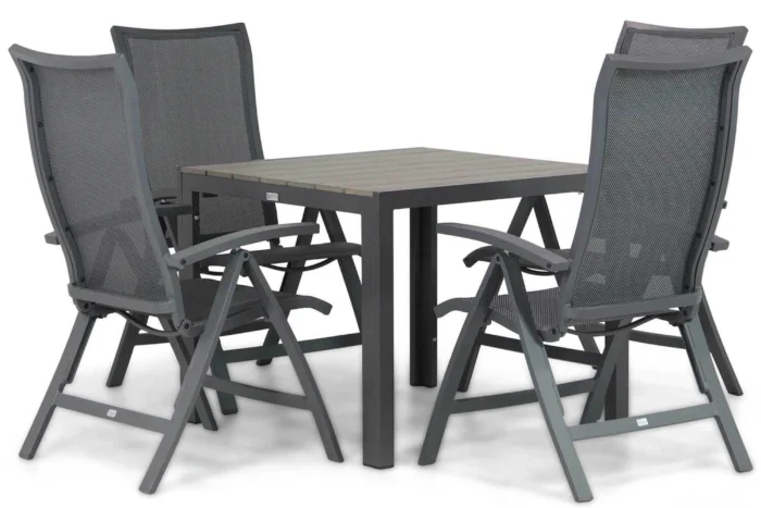 Presto Lucardo/Young 92 cm dining tuinset 5-delig - Grijs-antraciet