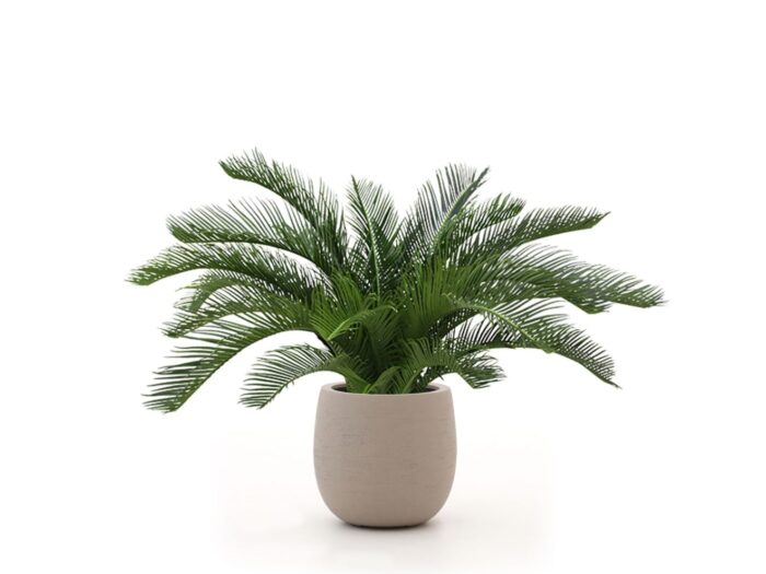 Designplants/Luca Lifestyle Cycas palm kunstplant (h:60cm) met Terreno Tall Balloon bloempot Laagste prijsgarantie! – Groen